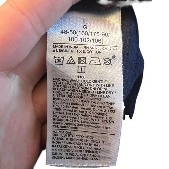 NWT! Gap navy crinkle gauze midi dress. Size large - Picture 6 of 9